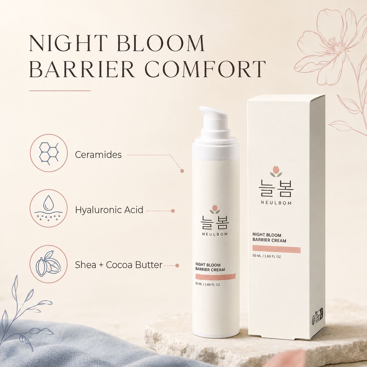 NEULBOM Night Bloom Barrier Cream benefits