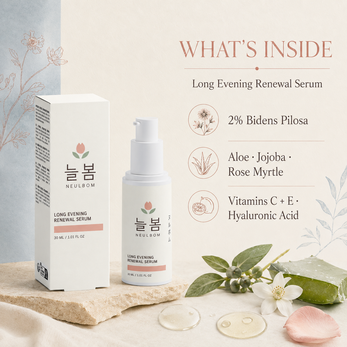 NEULBOM Long Evening Renewal Serum key ingredients