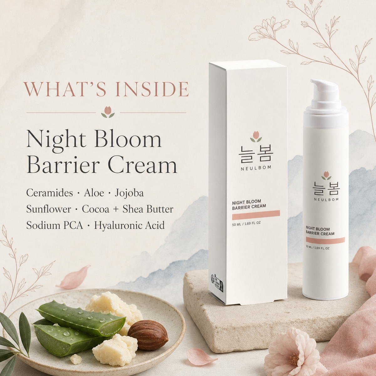 NEULBOM Night Bloom Barrier Cream key ingredients